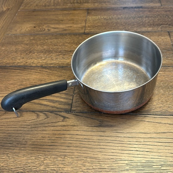 Vintage Revere Ware 2qt pot made in USA copper bottom cookware Stainless Steel - Picture 1 of 3